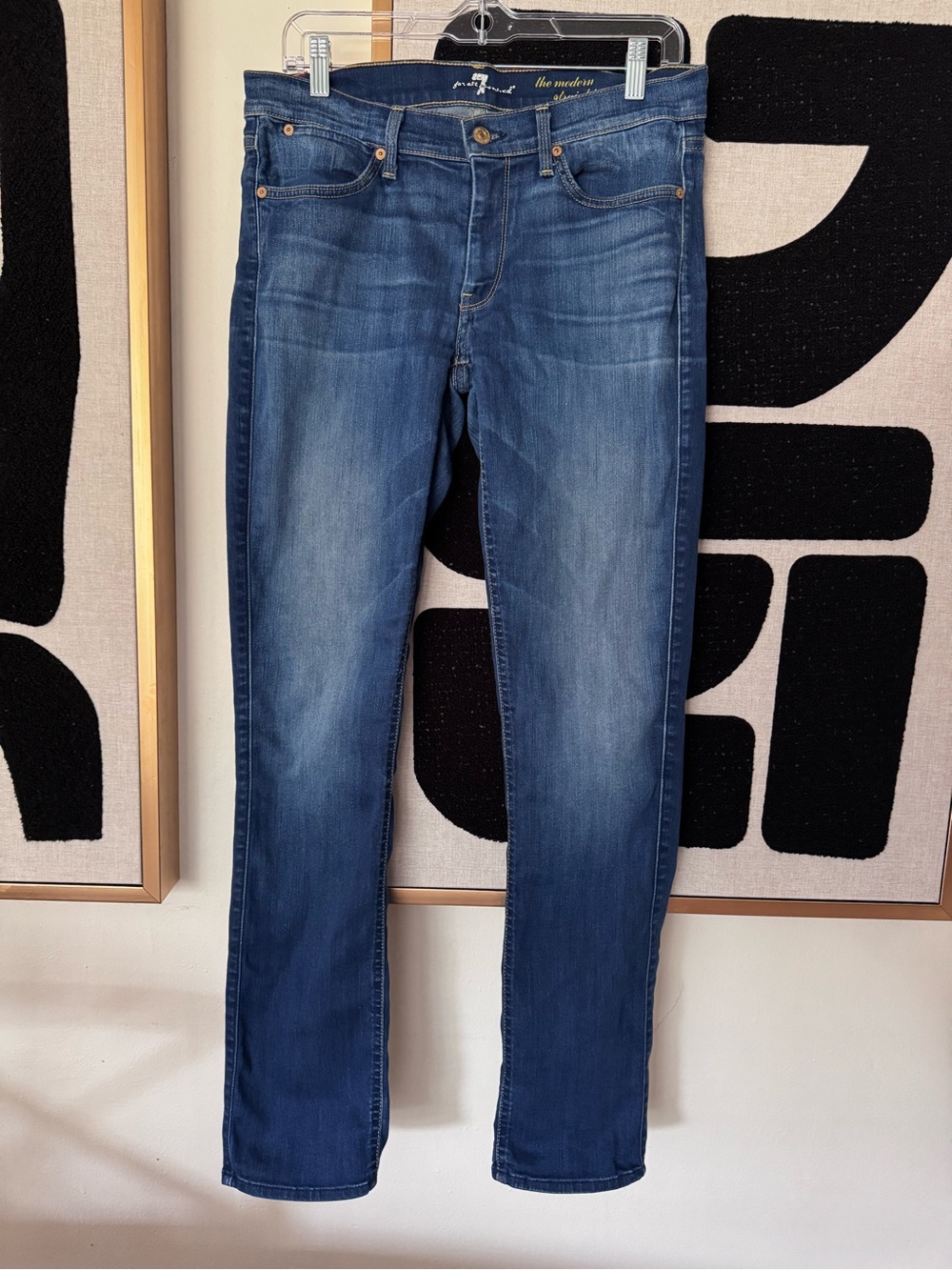 7 for all mankind, The Modern Straight blue jeans stretch seven skinny 31
